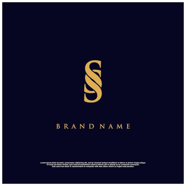logotipo de vector abstracto de combinación moderna de lujo SS