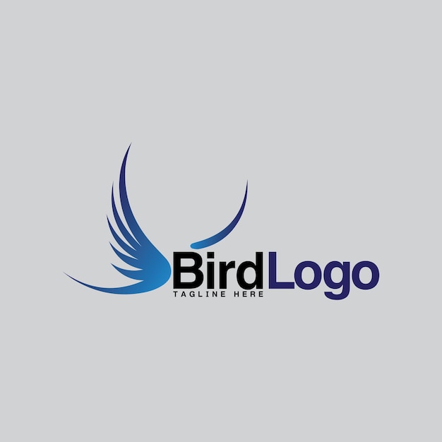 Logotipo de vector abstracto de diseño de logotipo de pájaro volador