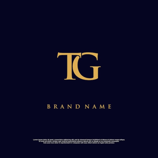 Logotipo de vector abstracto TG de combinación moderna de lujo