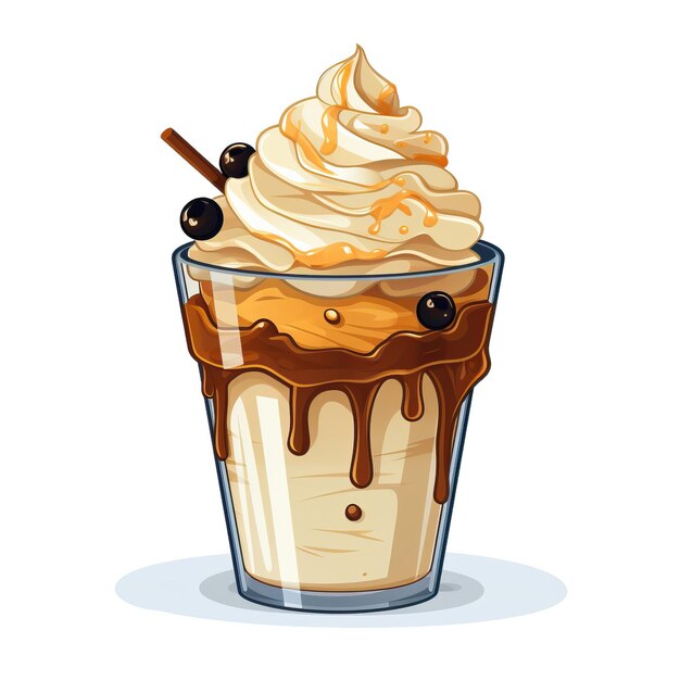 El logotipo del vector adhesivo affogato vector de fondo blanco es