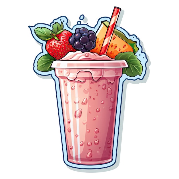 Vector el logotipo del vector adhesivo smoothie vector de fondo blanco es