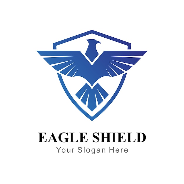 logotipo de vector de águila y escudo
