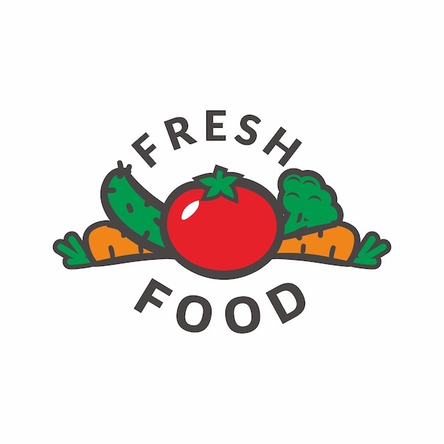 Logotipo de vector de alimentos frescos