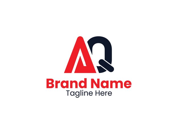 El logotipo del vector AQ La letra AQ El diseño del logotipo de la letra QA La letra inicial QA El logotipo de monograma en mayúscula