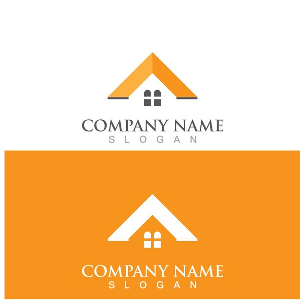 Logotipo y vector de bienes raíces en el hogar