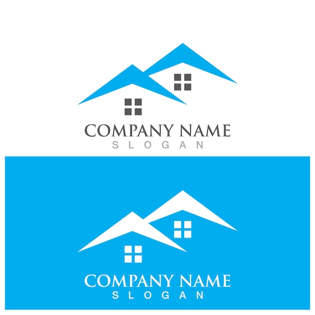 Logotipo y vector de bienes raíces en el hogar