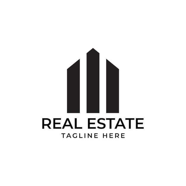 Logotipo de vector de bienes raíces Logotipo de vector de ciudad de casa Logotipo de bienes raíces premium Símbolo de icono de inicio de línea