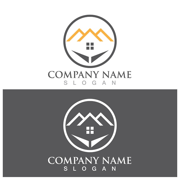 Logotipo y vector de bienes raíces para viviendas