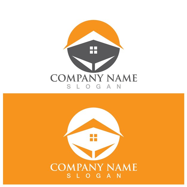 Logotipo y vector de bienes raíces para viviendas