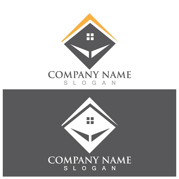 Logotipo y vector de bienes raíces para viviendas
