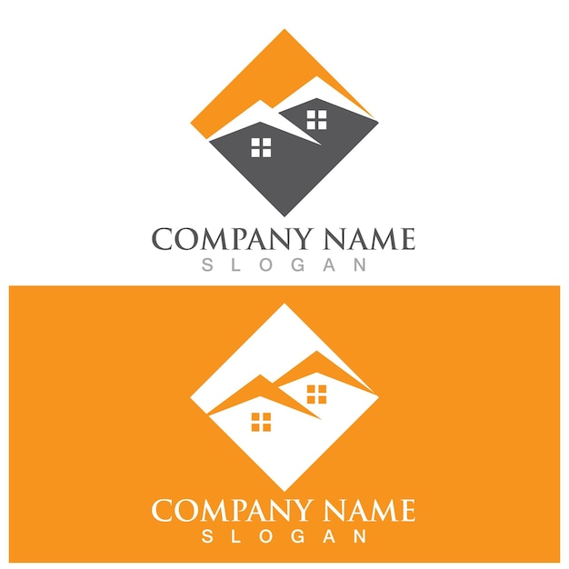 Logotipo y vector de bienes raíces para viviendas