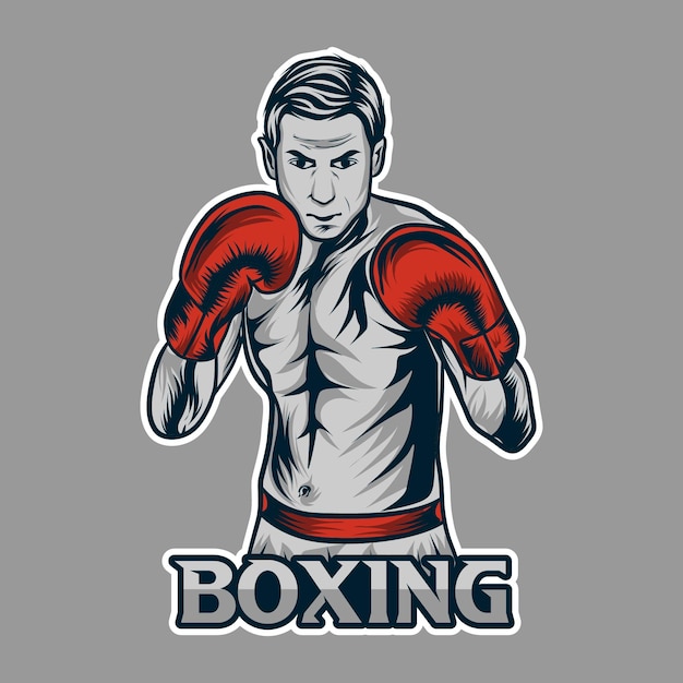 El logotipo del vector de boxeo Kick Boxing Ilustración gráfica