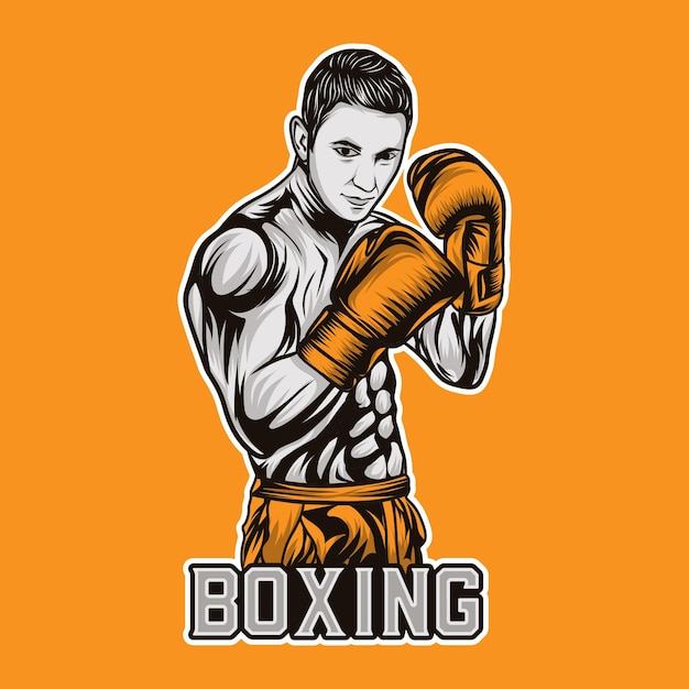 El logotipo del vector de boxeo Kick Boxing Ilustración gráfica
