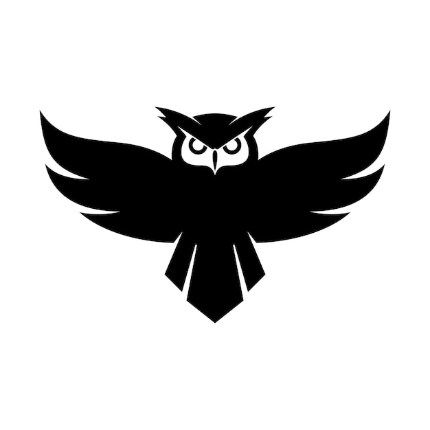 El logotipo del vector del búho volador