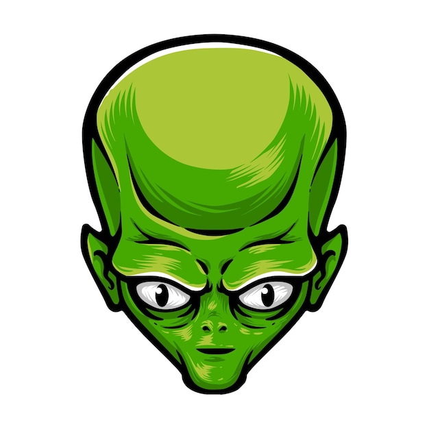 Logotipo de vector de cabeza alienígena verde