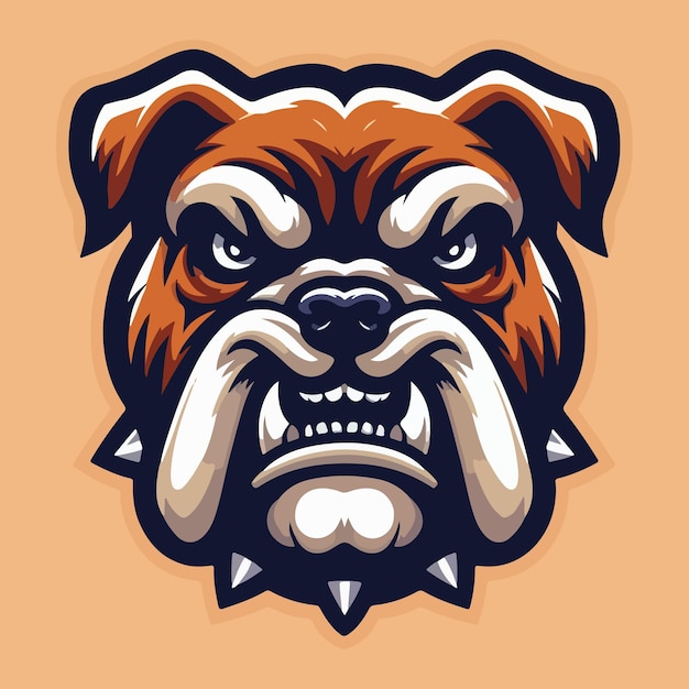 El logotipo del vector de la cabeza del bulldog de la ira