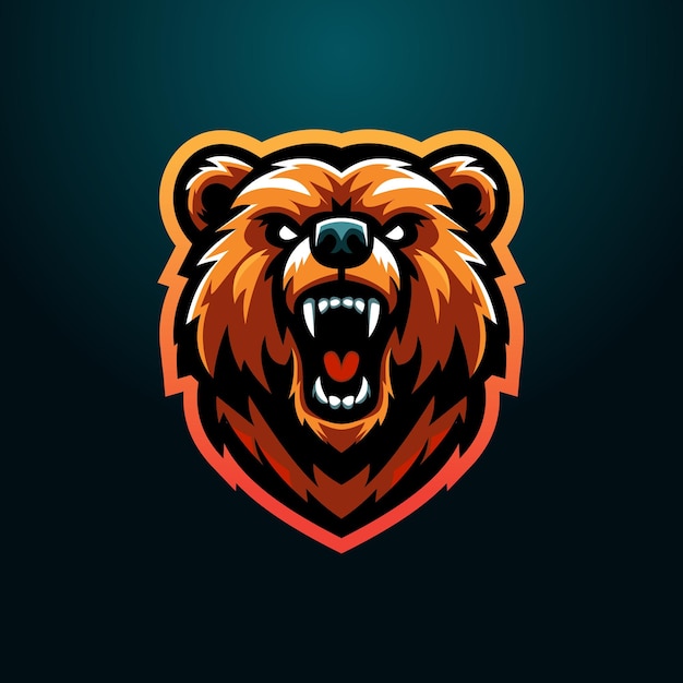 Logotipo del vector de la cabeza del oso