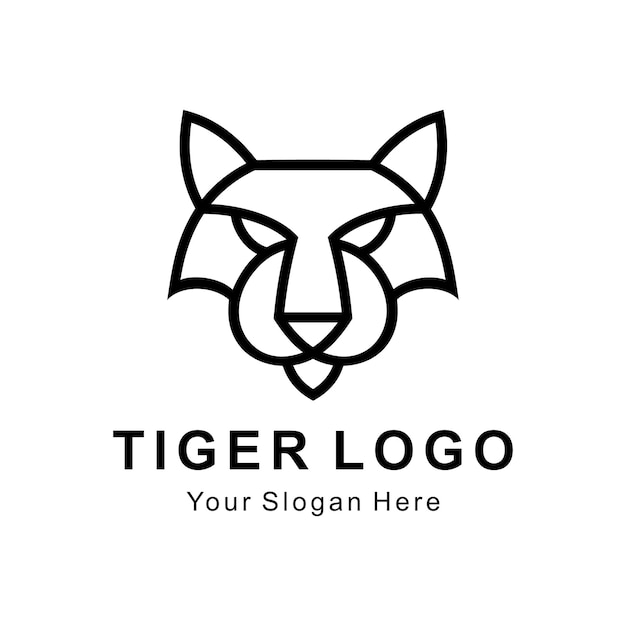 Logotipo de vector de cabeza de tigre
