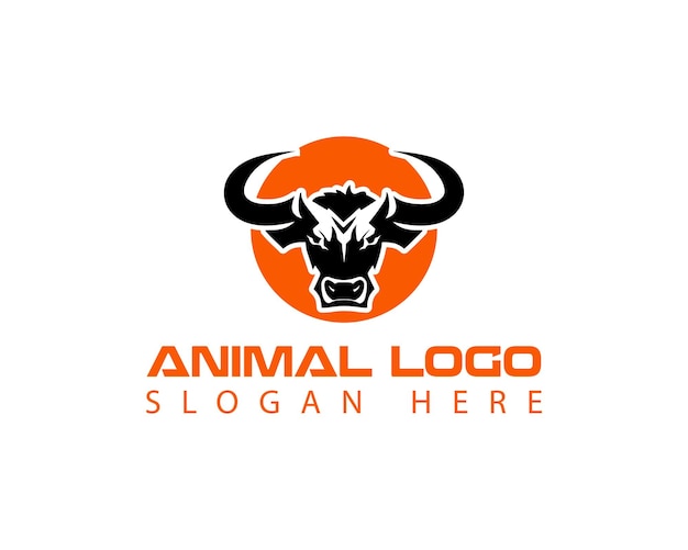 logotipo de vector de cabeza de toro de vida silvestre