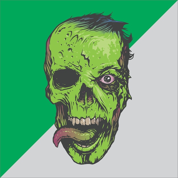 LOGOTIPO DE VECTOR DE CABEZA DE ZOMBI