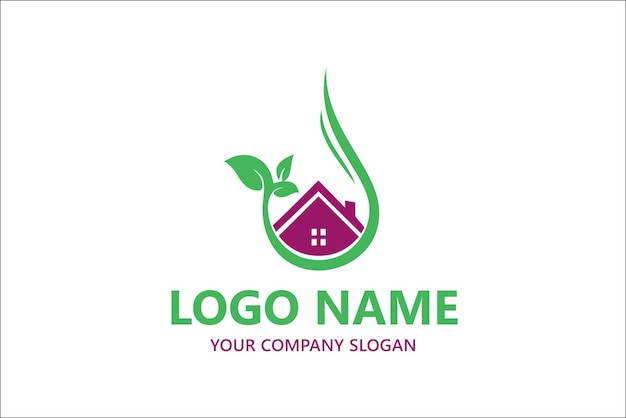 Logotipo de vector de casa natural