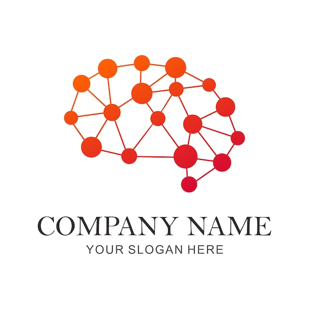 logotipo de vector de cerebro digital