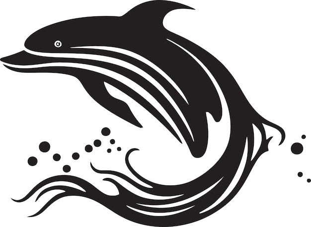 El logotipo del vector de cetáceos celestiales, el icono de los mares voladores, el símbolo emblemático de la ballena.
