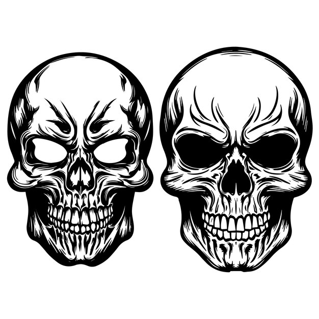 Logotipo de vector de cráneo humano vintage