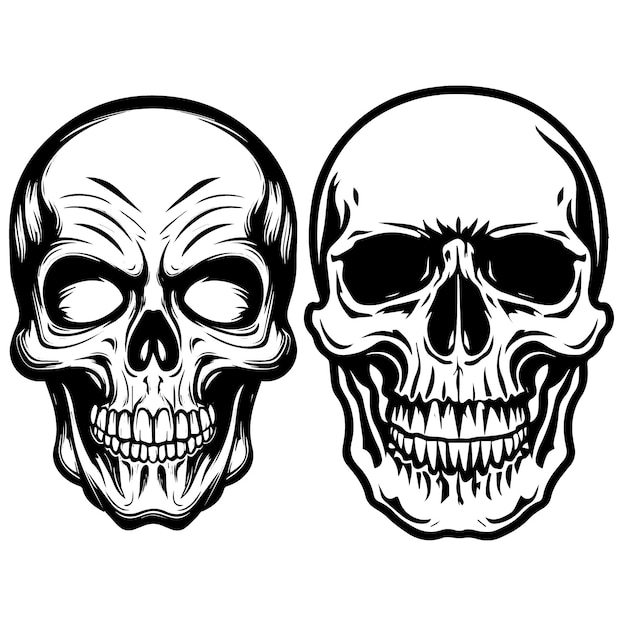 Logotipo de vector de cráneo humano vintage