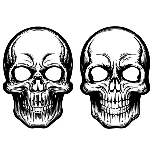 Logotipo de vector de cráneo humano vintage