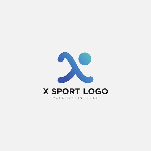 Logotipo de vector de deporte de letra X de ejecución rápida