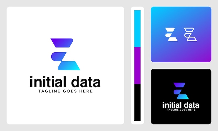 Vector logotipo de vector e inicial único simple