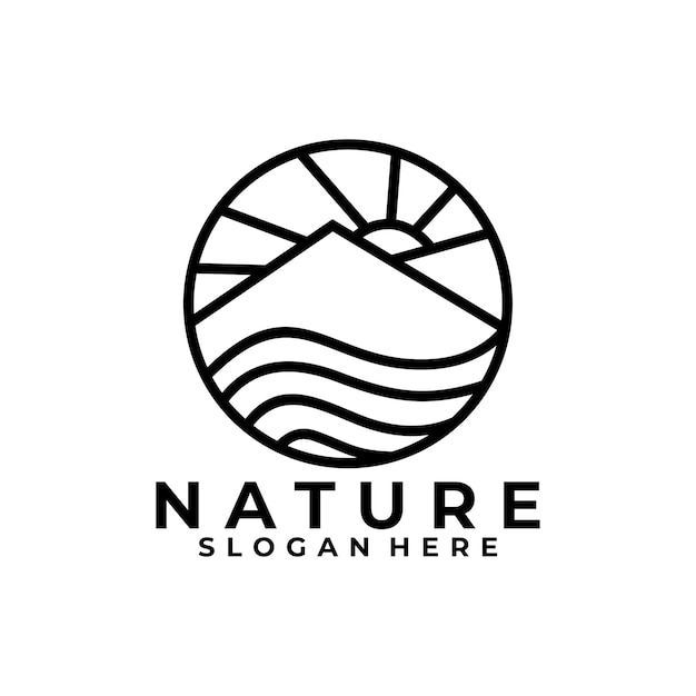 Logotipo de vector de elemento de naturaleza abstracta