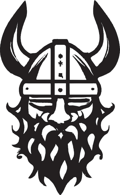 Logotipo de vector de emblema de escudo de guerrero vikingo barbudo