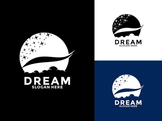 El logotipo del vector de ensueño alcanzando el icono del logotipo del sueño