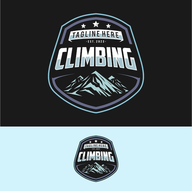 El logotipo del vector de escalada El emblema de la escalada deportiva