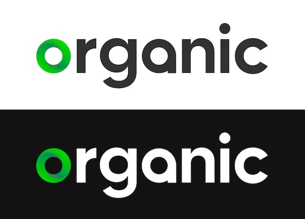 Logotipo de vector de etiqueta de letras orgánicas para mercados