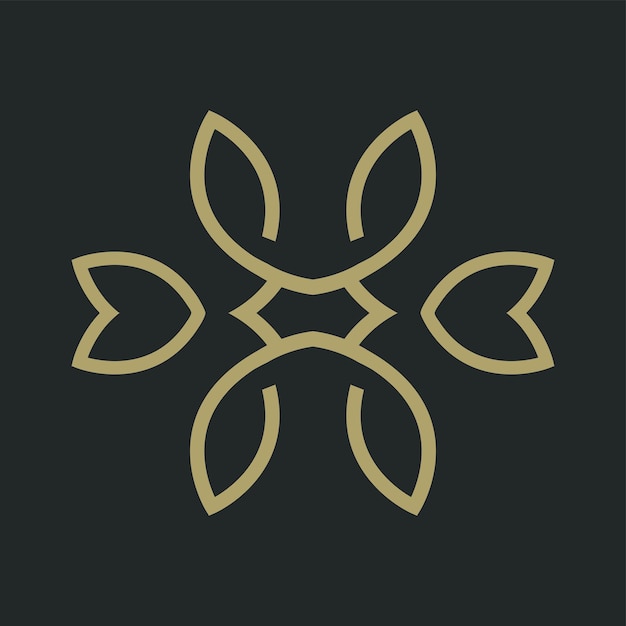 Logotipo de vector de flor de lujo Logotipo floral de hoja lineal universal