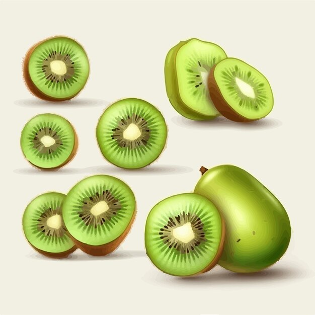 Vector logotipo de vector de fruta de kiwi para su servicio de entrega de jugo fresco