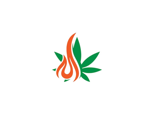 El logotipo del vector de fuego del cannabis