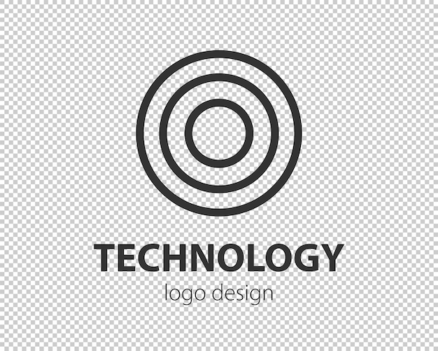 Logotipo de vector geométrico en un círculo Logotipo de estilo de alta tecnología para criptomonedas de nanotecnología y aplicaciones móviles en un diseño lineal simple