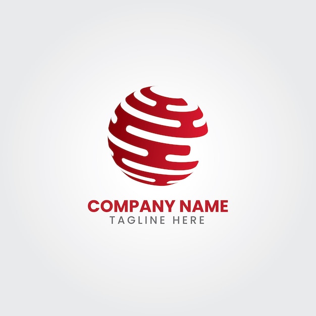 Logotipo Vector Globe Gradiente de color rojo para su empresa