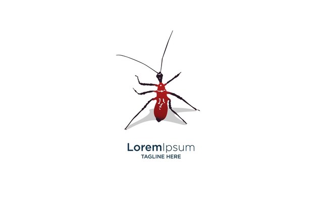 Logotipo de vector de hormiga roja que representa una buena filosofía de cooperación