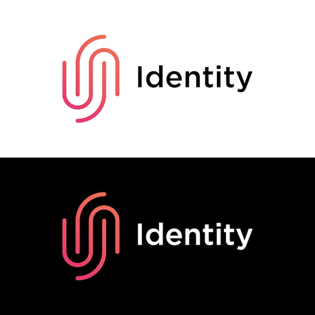 Logotipo de vector de huella digital humana moderna Huella digital para tecnología de tarjeta de identidad digital