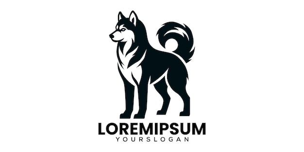 El logotipo del vector de Husky en pie
