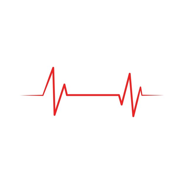 Logotipo del vector del icono del cardiograma del latido del corazón