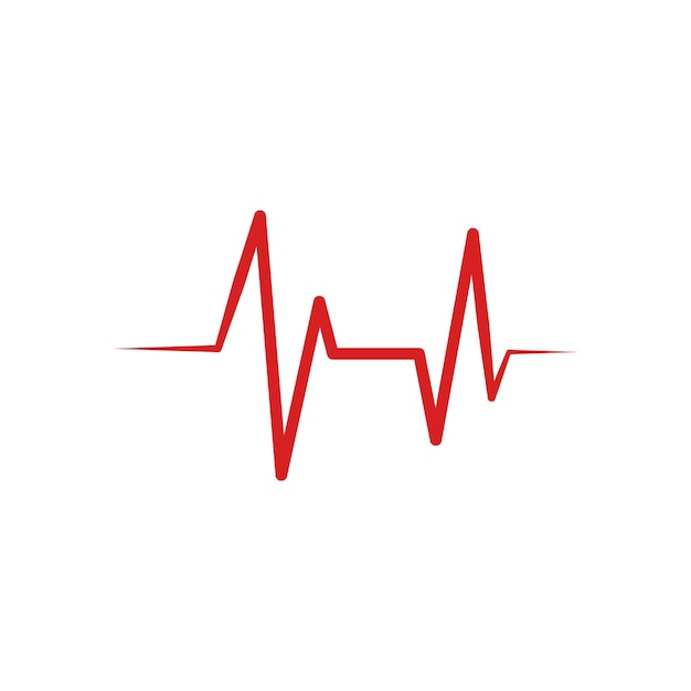 Logotipo del vector del icono del cardiograma del latido del corazón