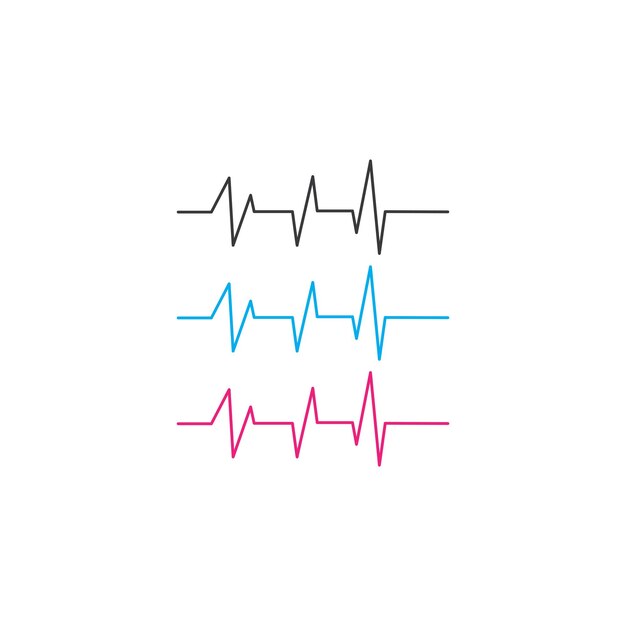 Logotipo del vector del icono del cardiograma del latido del corazón