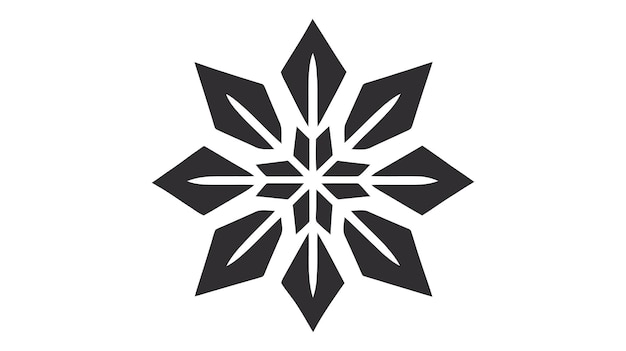 Logotipo de vector de icono de copo de nieve aislado sobre fondo blanco
