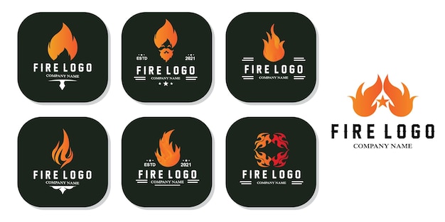 Logotipo de vector de icono de fuego simple y fresco